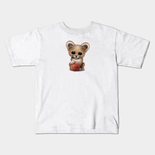 Lion Cub Playing With Basketball Kids T-Shirt